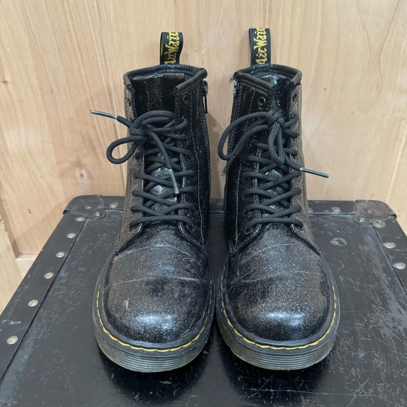 Dr. Martens 1460 Glitter J Boots Size 5 Lace Up Black Combat Boots Women's - Picture 11 of 15